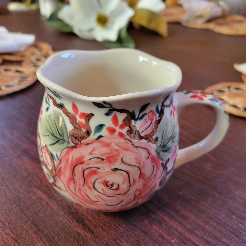 Authentic Polish Pottery – 10 oz Mug Blushing Buds Signed